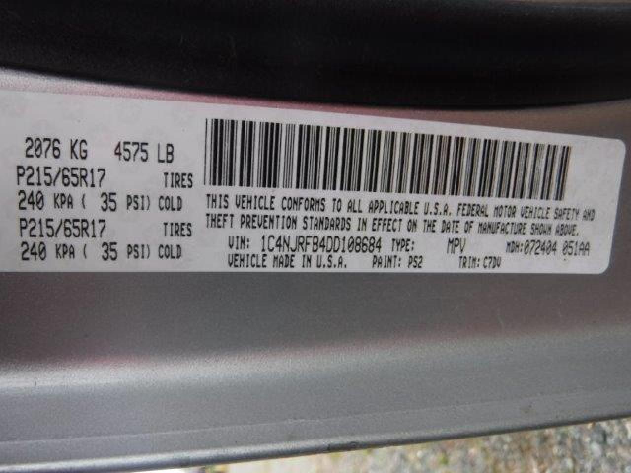 1C4NJRFB4DD108684 2013 Jeep Patriot Latitude