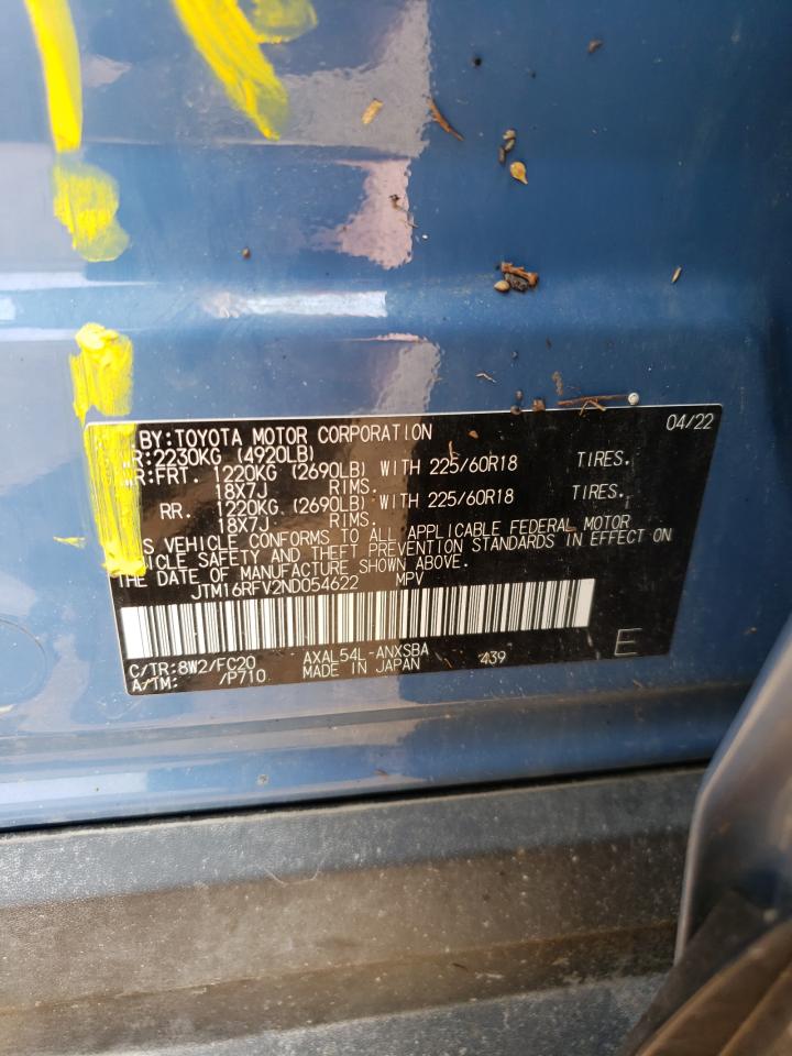 2022 Toyota Rav4 Se VIN: JTM16RFV2ND054622 Lot: 64002274