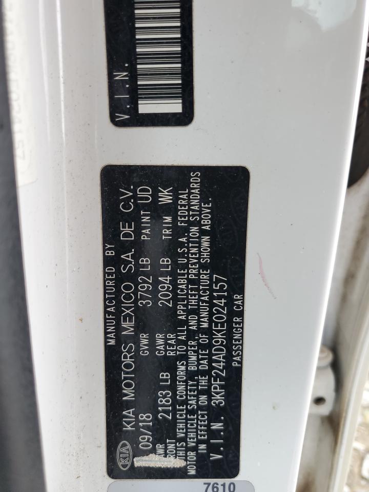 2019 Kia Forte Fe VIN: 3KPF24AD9KE024157 Lot: 63695184