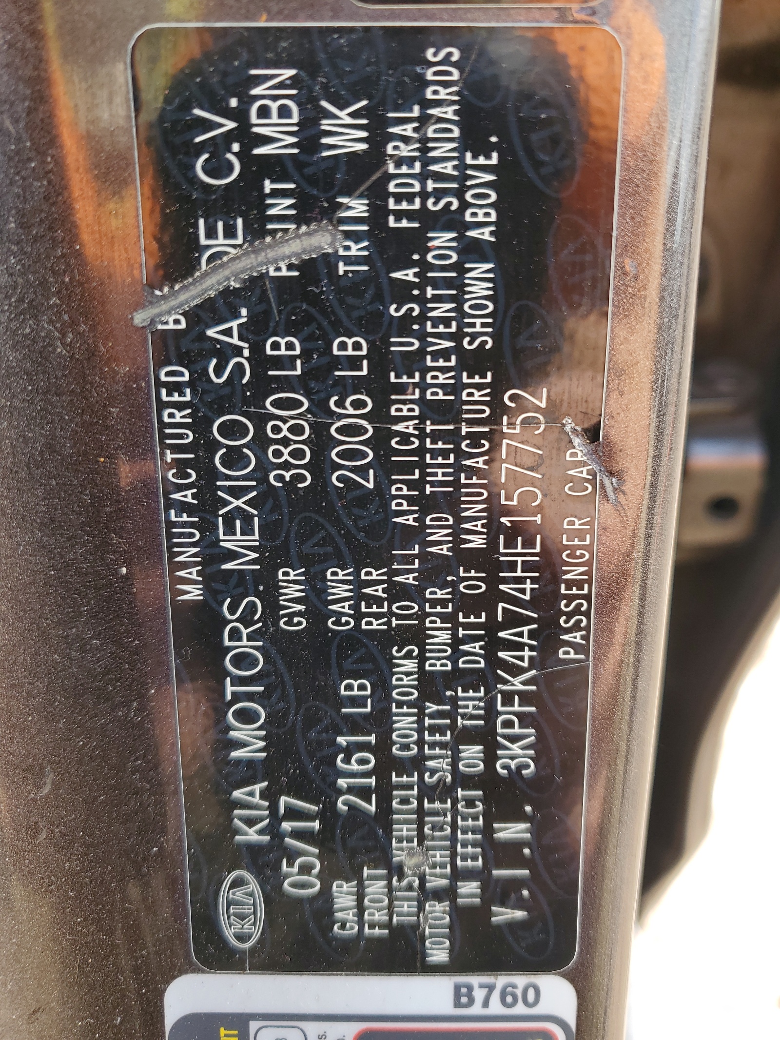 3KPFK4A74HE157752 2017 Kia Forte Lx