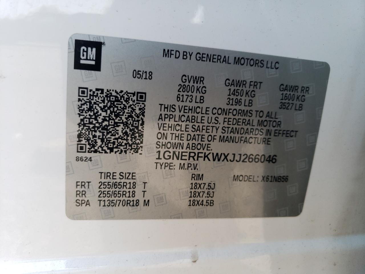 2018 Chevrolet Traverse Ls VIN: 1GNERFKWXJJ266046 Lot: 62659364