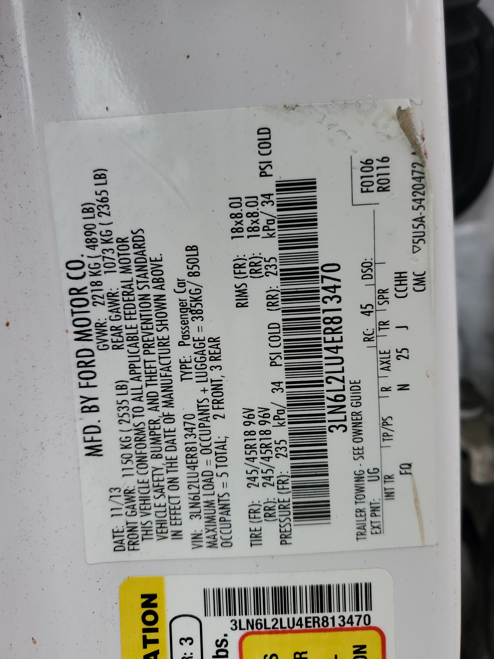 3LN6L2LU4ER813470 2014 Lincoln Mkz Hybrid