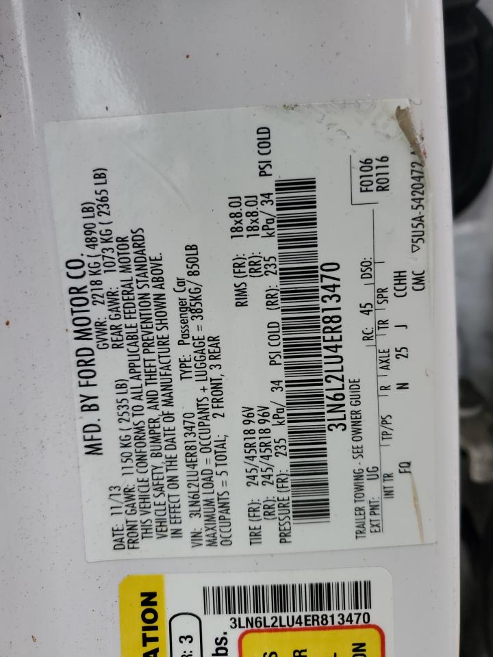 2014 Lincoln Mkz Hybrid VIN: 3LN6L2LU4ER813470 Lot: 62315084