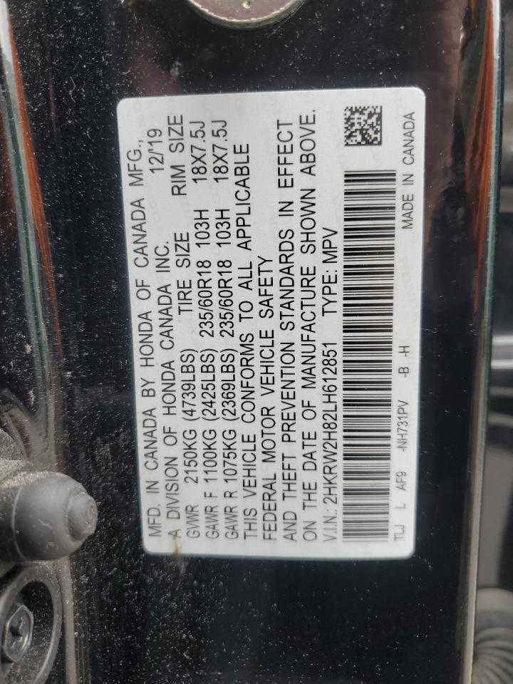 2020 Honda Cr-V Exl VIN: 2HKRW2H82LH612851 Lot: 62022184