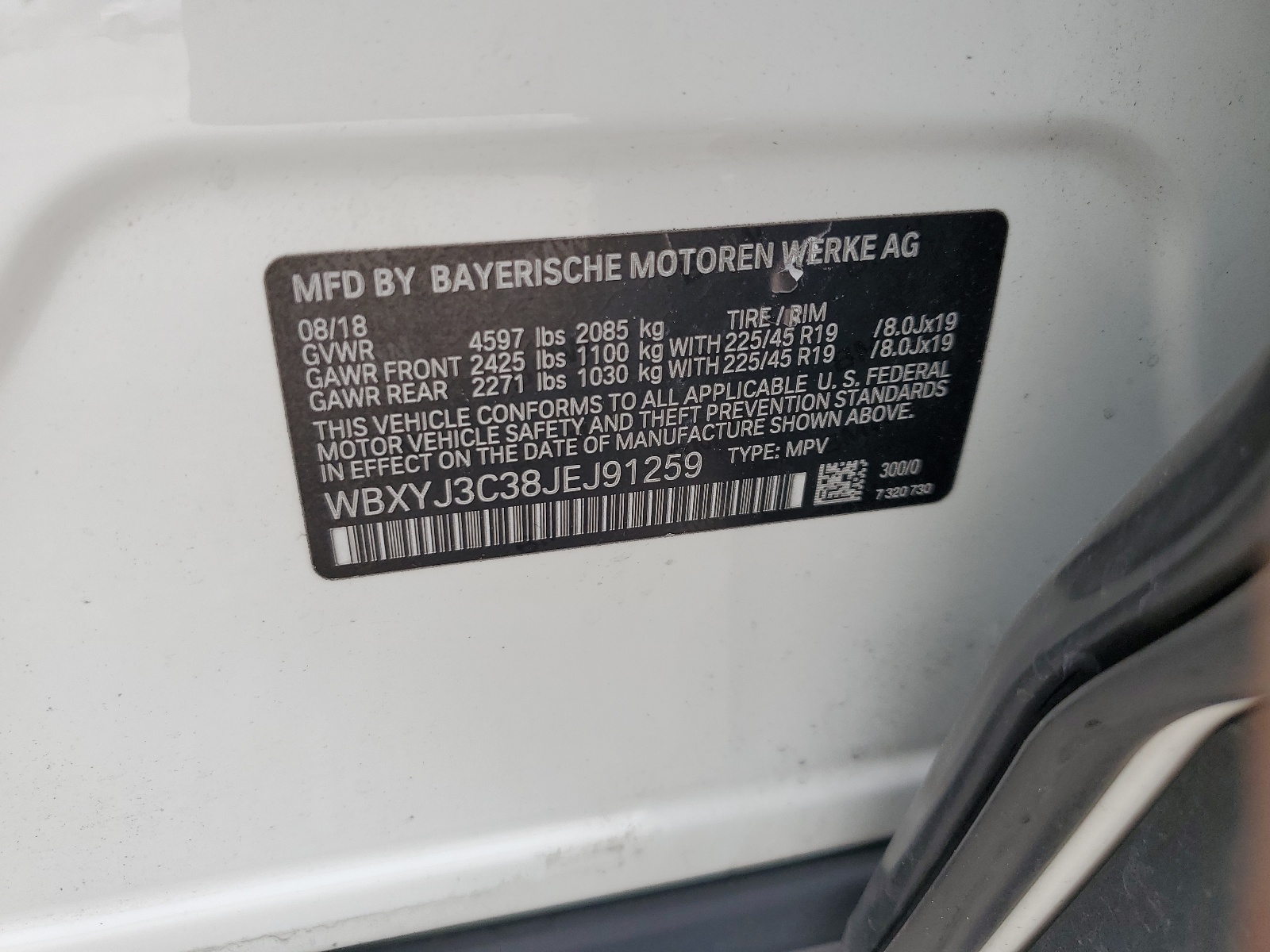 WBXYJ3C38JEJ91259 2018 BMW X2 Sdrive28I