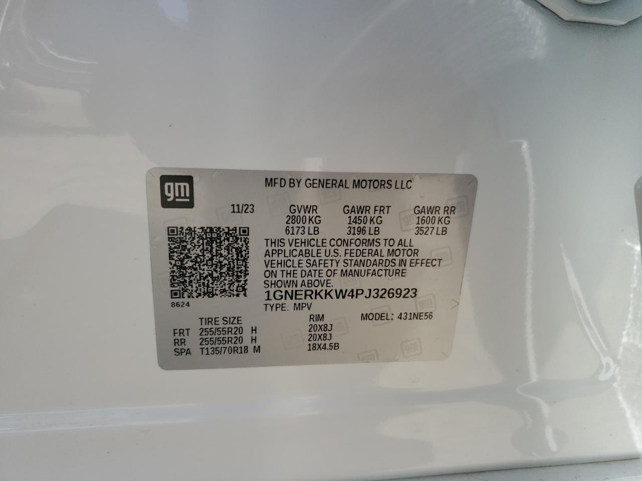 1GNERKKW4PJ326923 2023 Chevrolet Traverse Premier