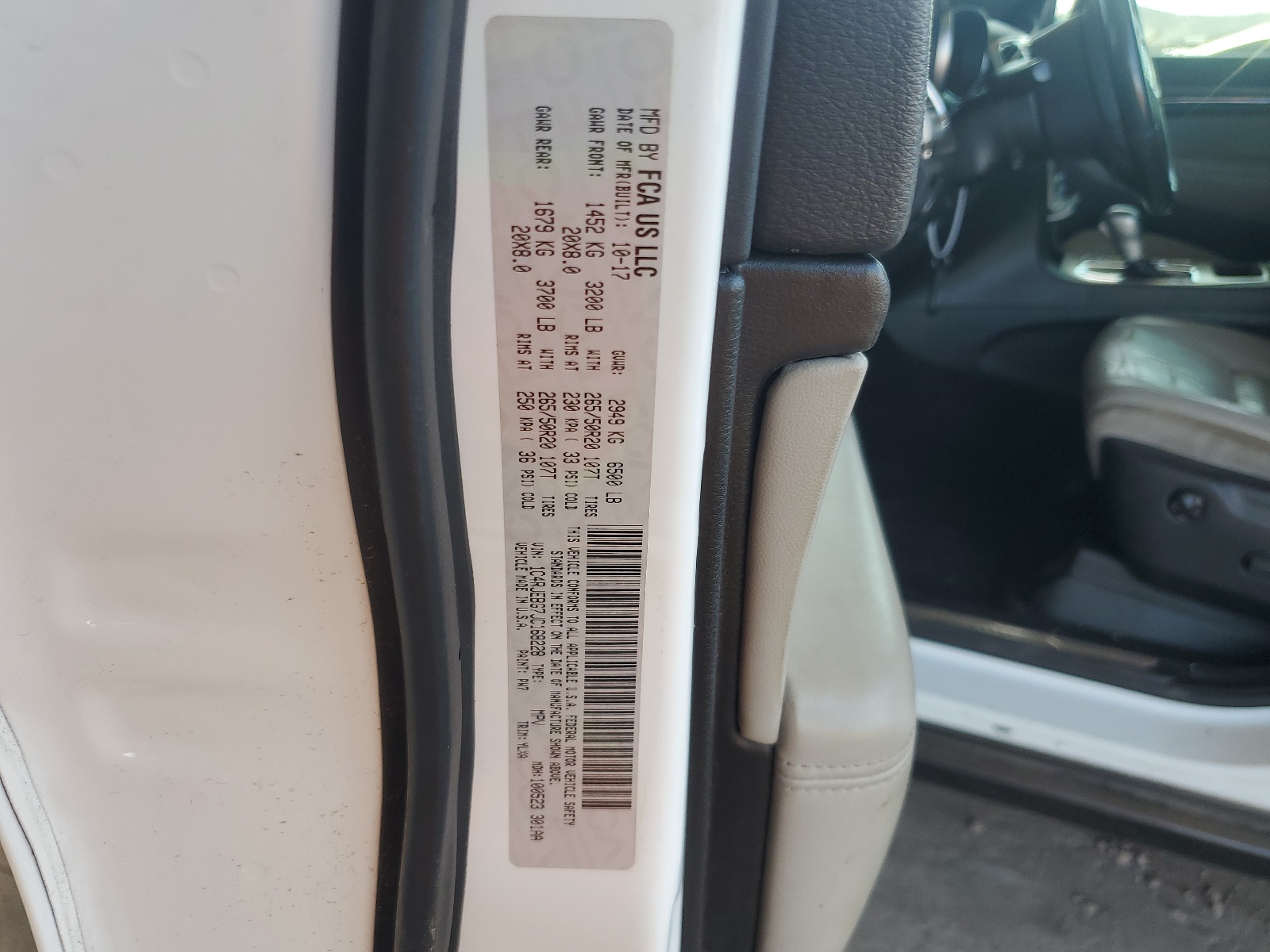 1C4RJEBG7JC168228 2018 Jeep Grand Cherokee Limited