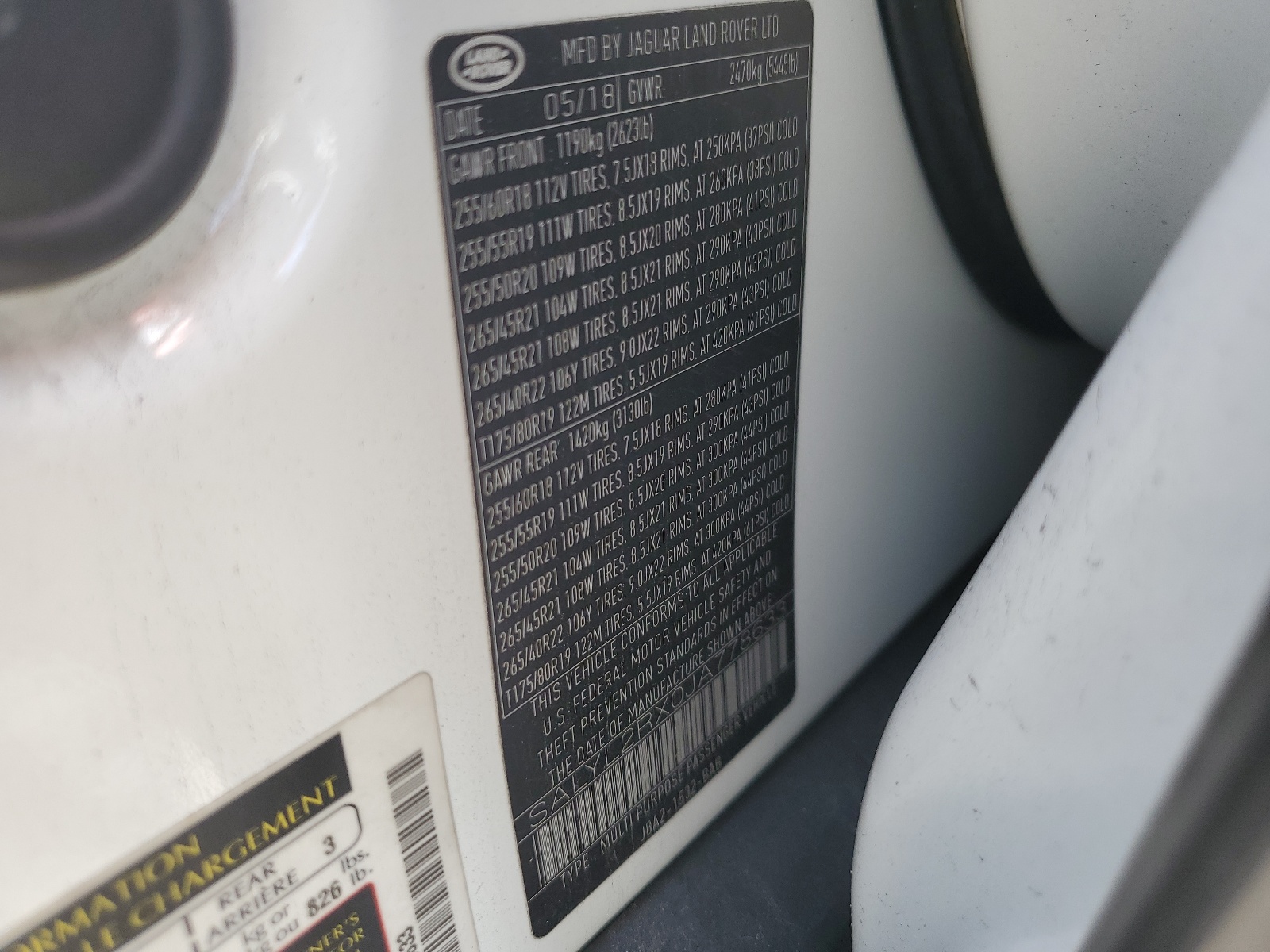 SALYL2RX0JA778633 2018 Land Rover Range Rover Velar R-Dynamic Se