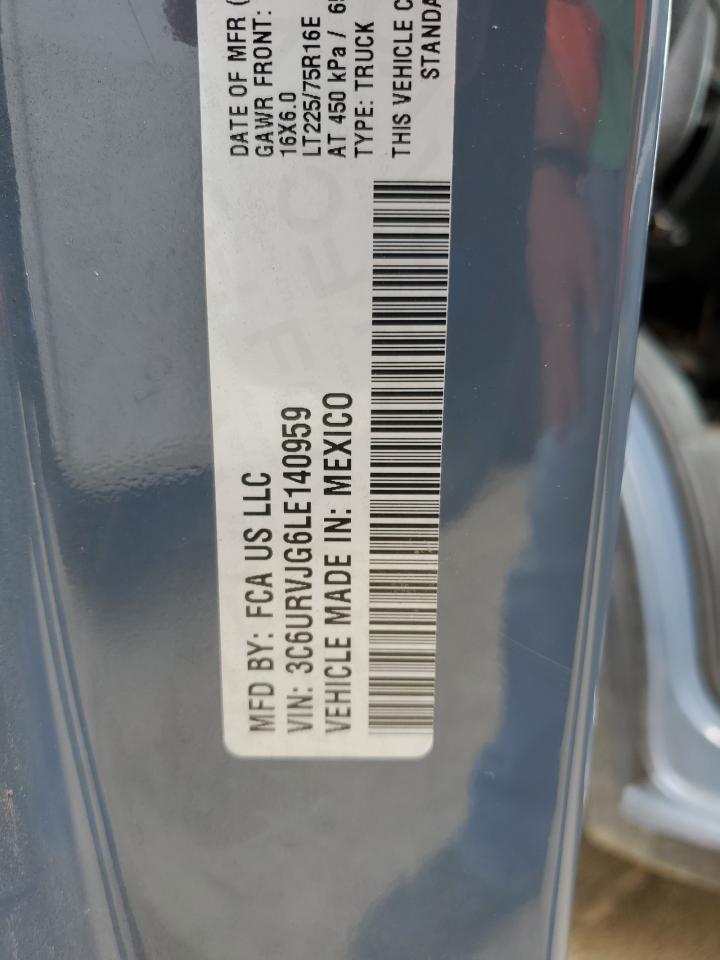 2020 Ram Promaster 3500 3500 High VIN: 3C6URVJG6LE140959 Lot: 63865334