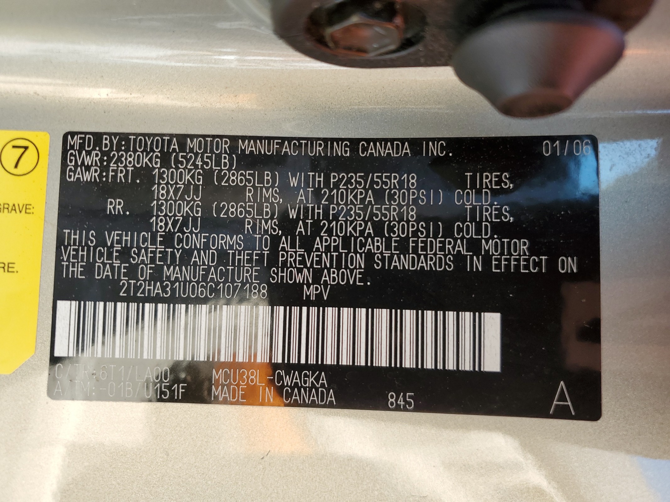 2T2HA31U06C107188 2006 Lexus Rx 330