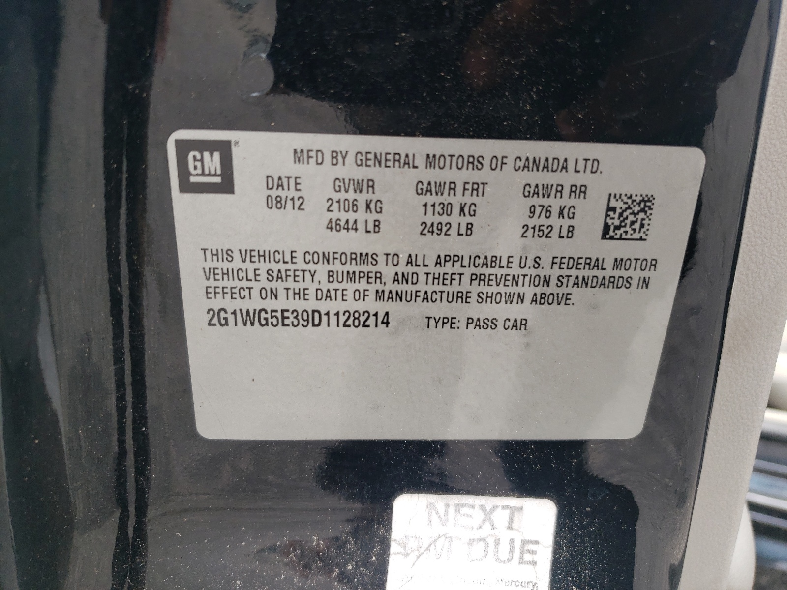 2G1WG5E39D1128214 2013 Chevrolet Impala Lt