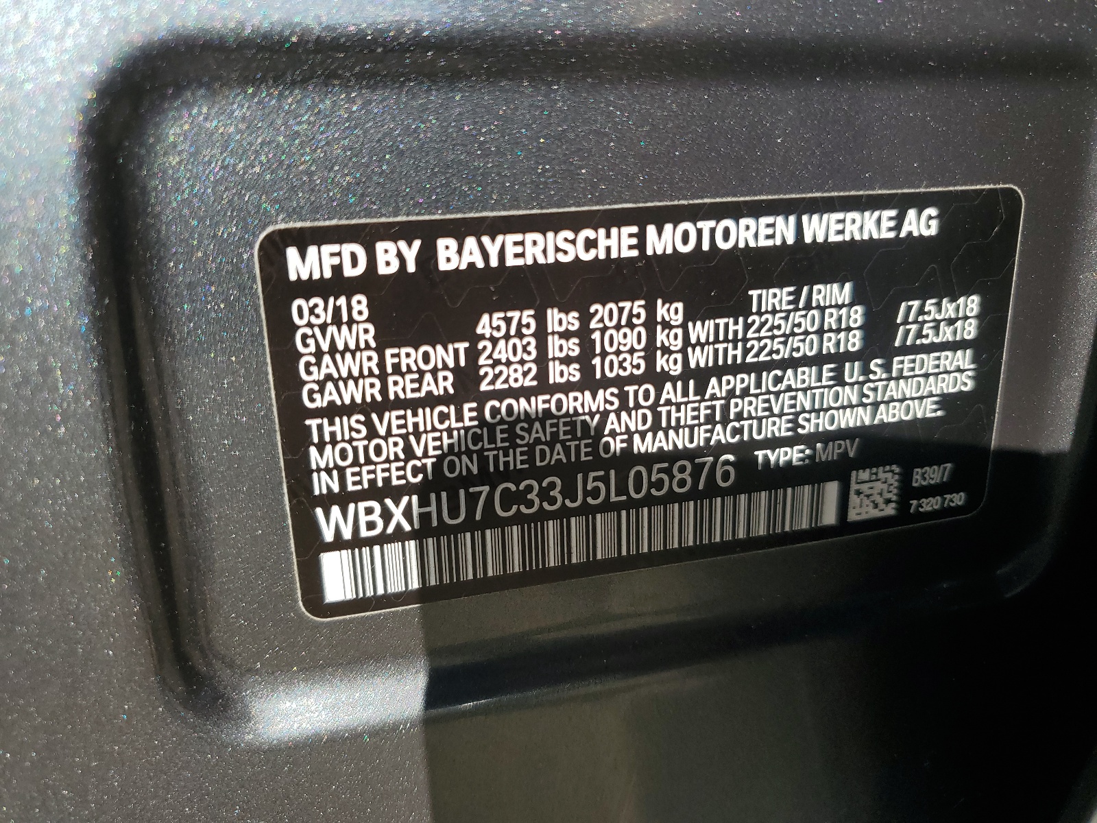 WBXHU7C33J5L05876 2018 BMW X1 Sdrive28I