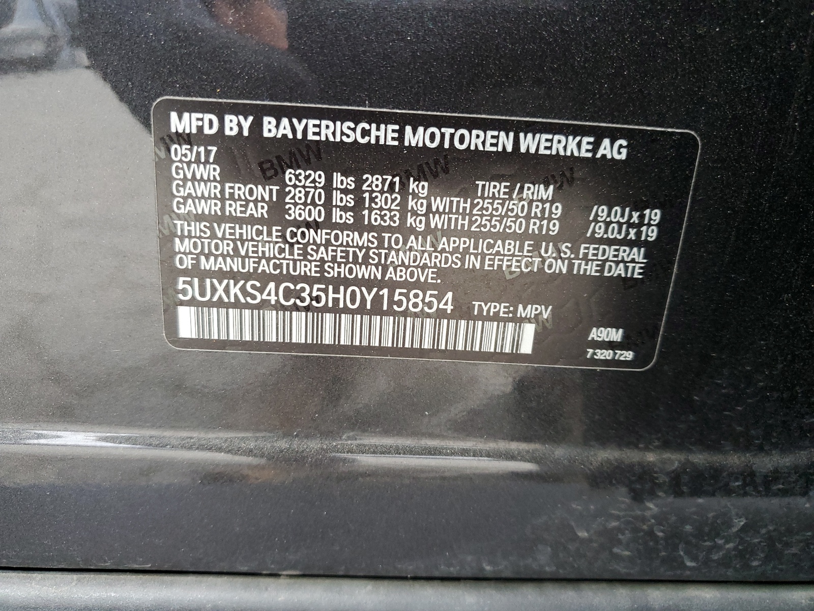5UXKS4C35H0Y15854 2017 BMW X5 xDrive35D
