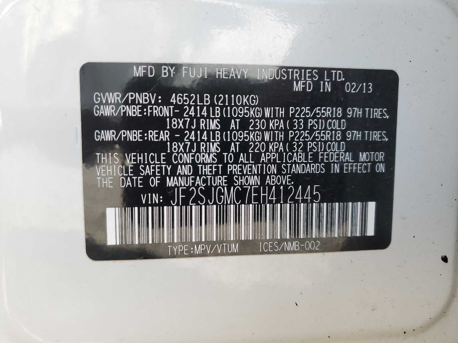 JF2SJGMC7EH412445 2014 Subaru Forester 2.0Xt Touring