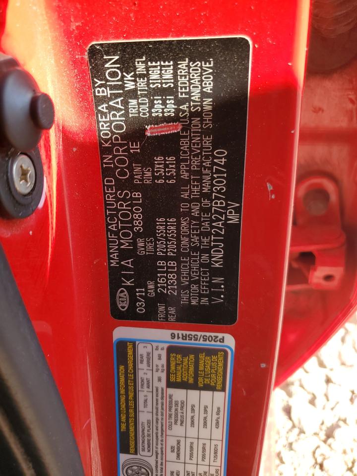 2011 Kia Soul + VIN: KNDJT2A27B7301740 Lot: 61673674