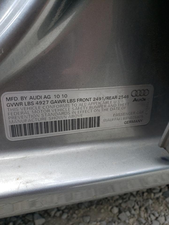 2011 Audi A4 Premium Plus VIN: WAUFFAFL8BN025909 Lot: 63878584