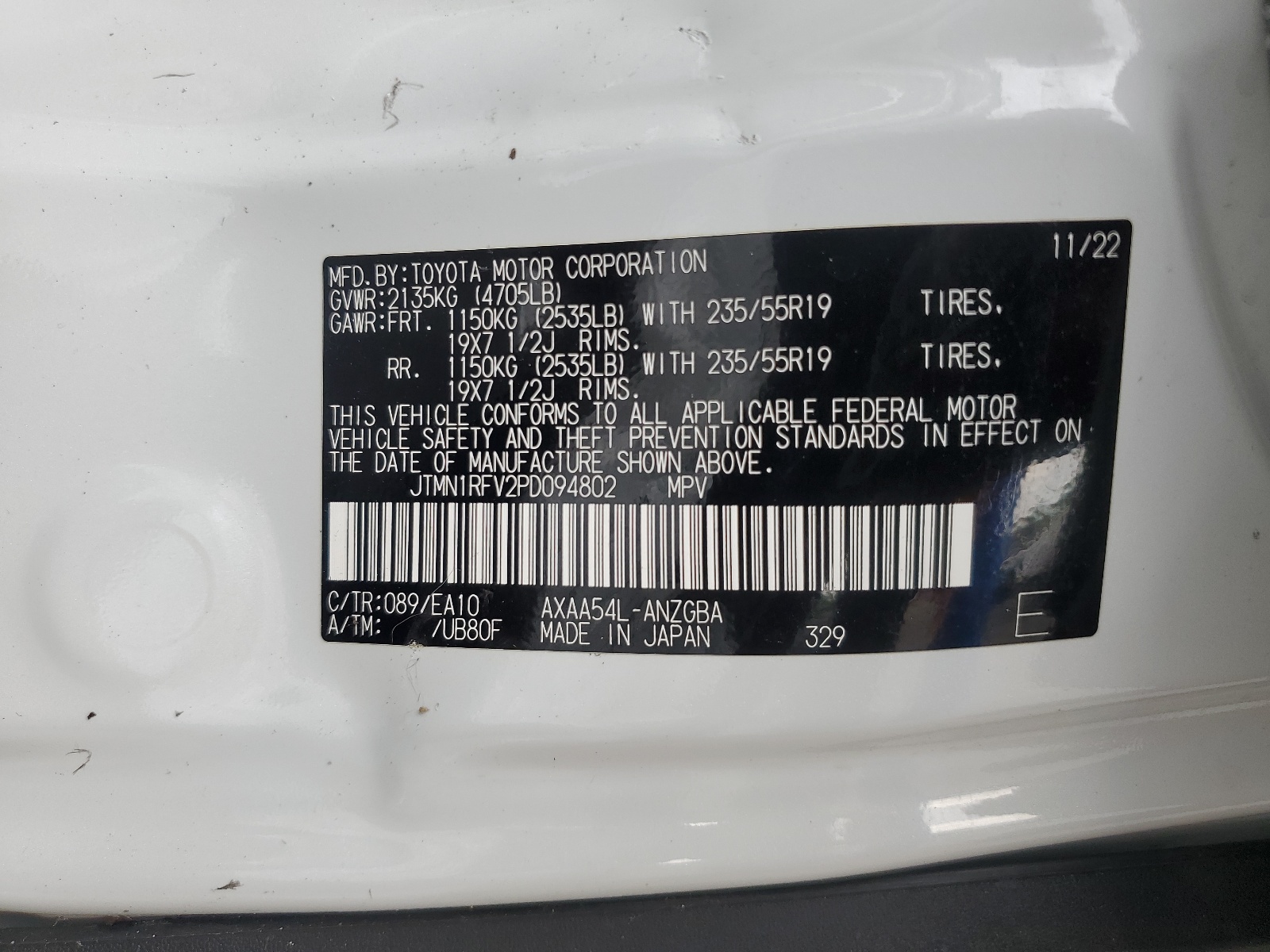 JTMN1RFV2PD094802 2023 Toyota Rav4 Limited