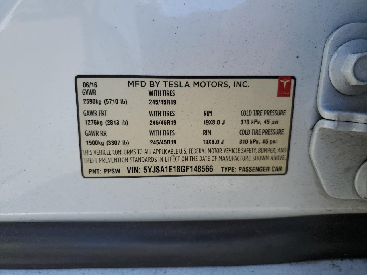 5YJSA1E18GF148566 2016 Tesla Model S