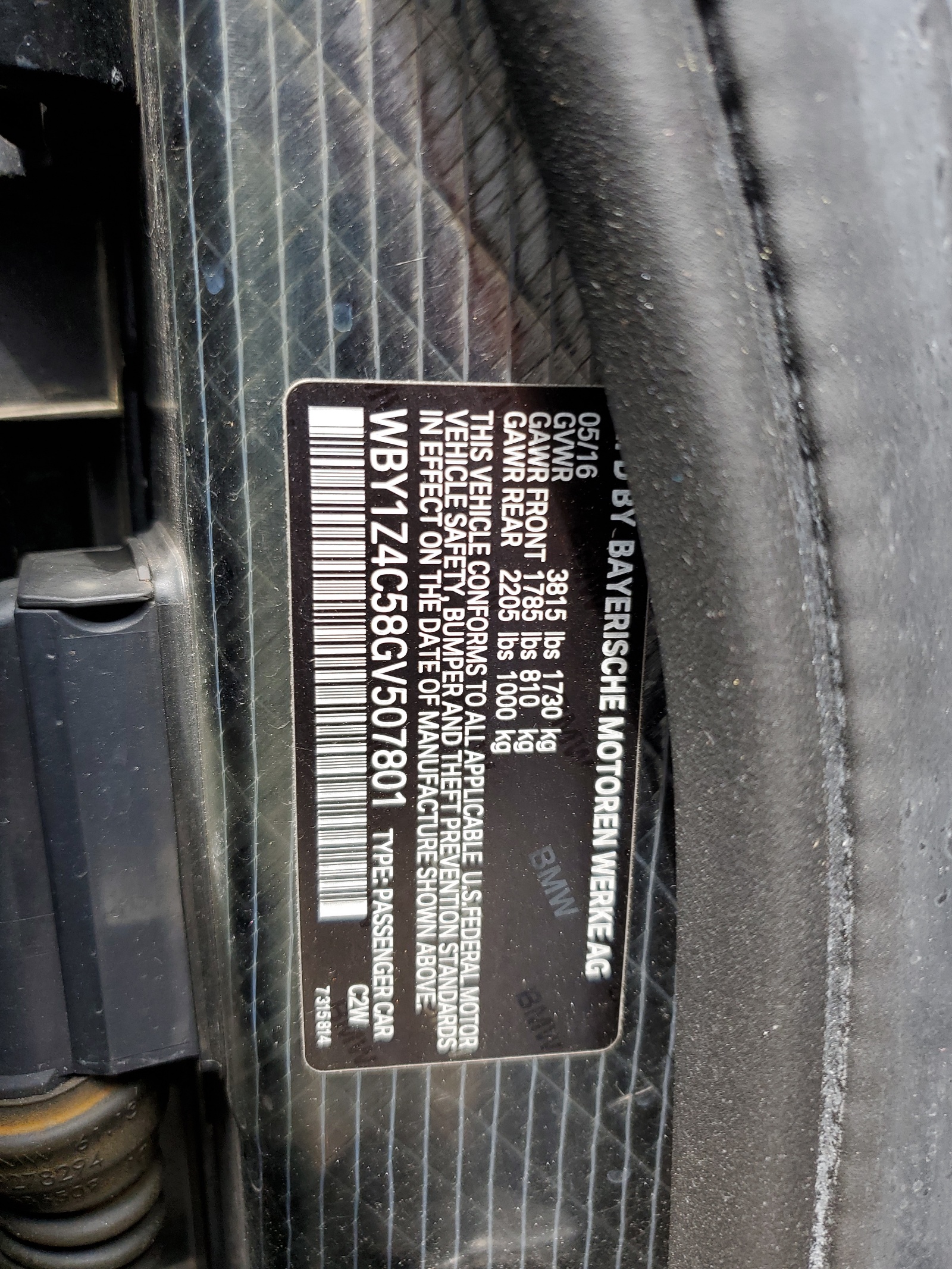 WBY1Z4C58GV507801 2016 BMW I3 Rex