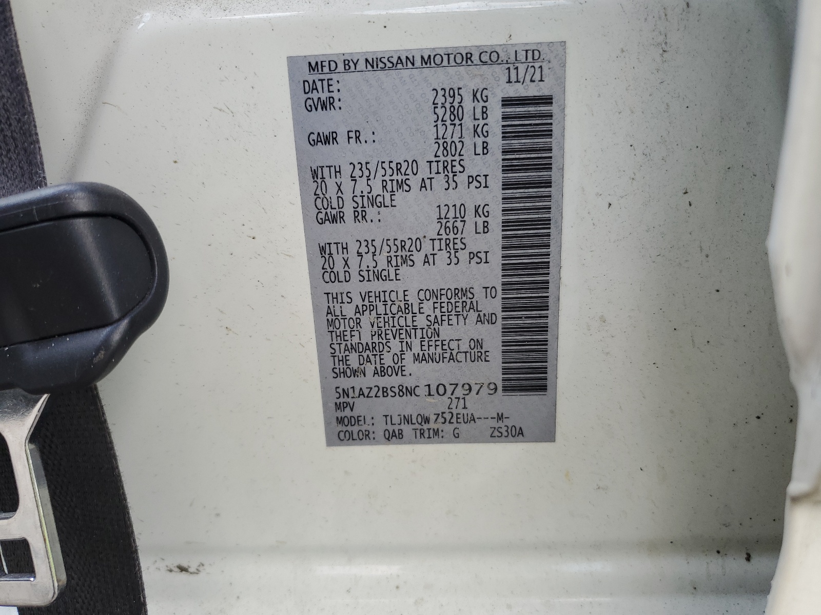 5N1AZ2BS8NC107979 2022 Nissan Murano Sv