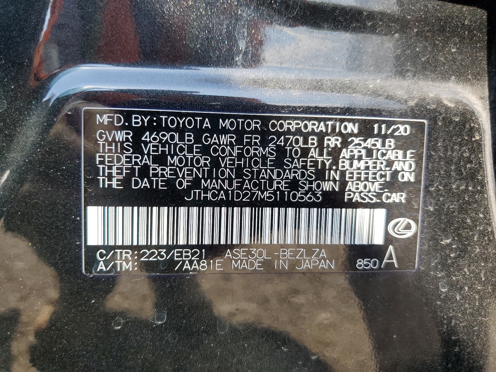 JTHCA1D27M5110563 2021 Lexus Is 300