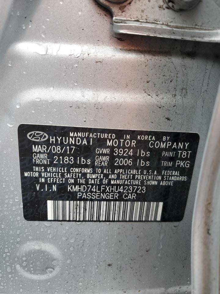 2017 Hyundai Elantra Se VIN: KMHD74LFXHU423723 Lot: 64585484