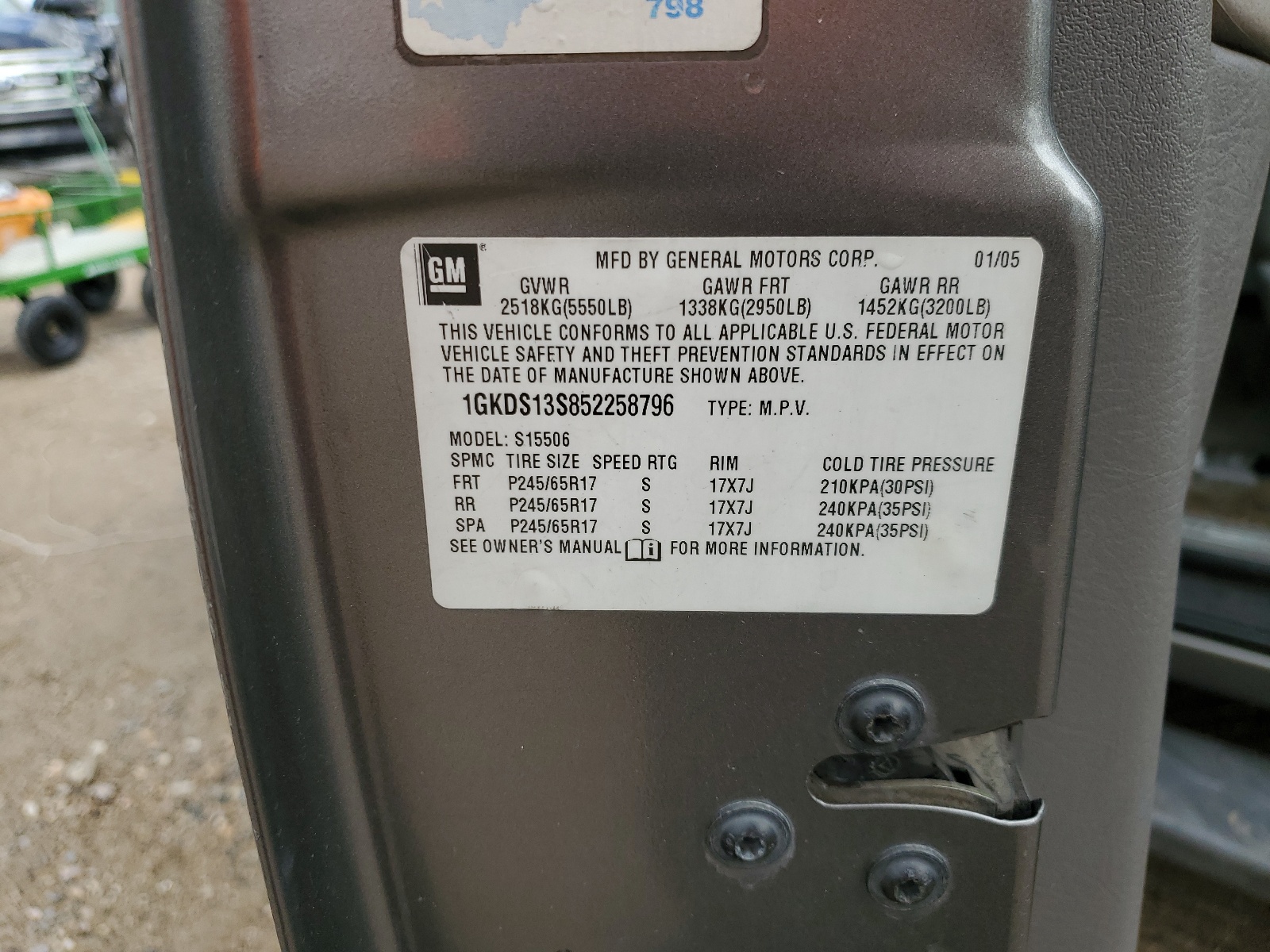 1GKDS13S852258796 2005 GMC Envoy