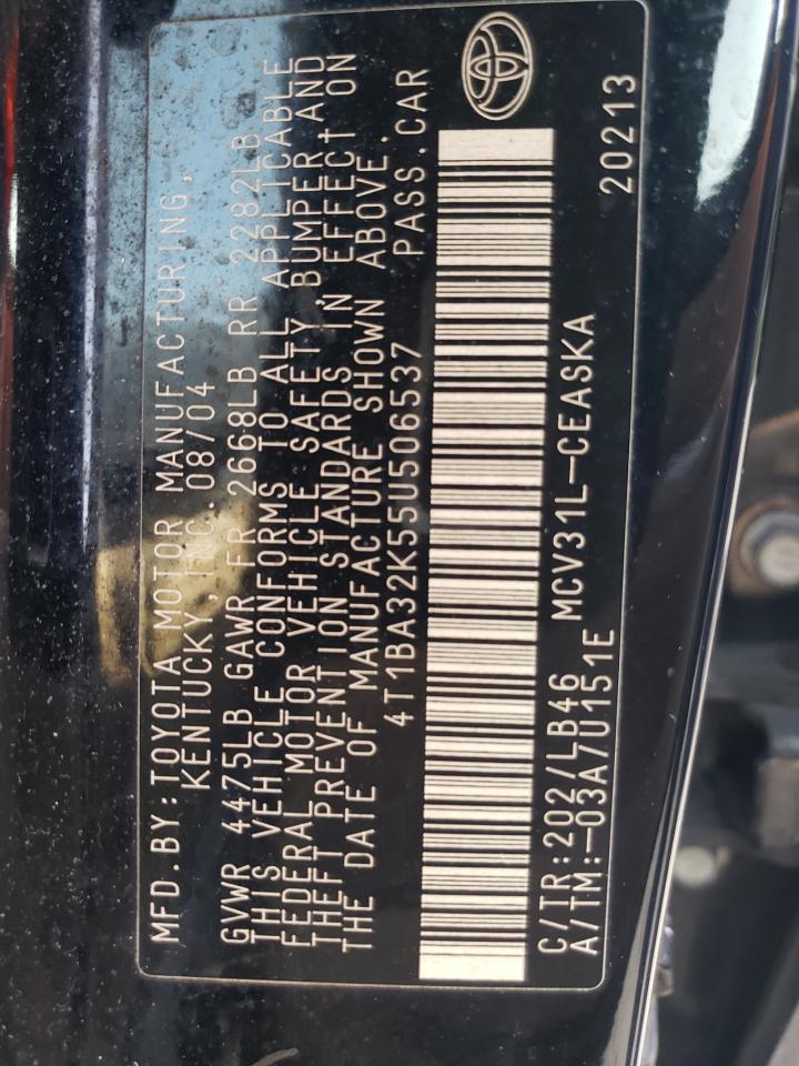 2005 Toyota Camry Se VIN: 4T1BA32K55U506537 Lot: 62458224