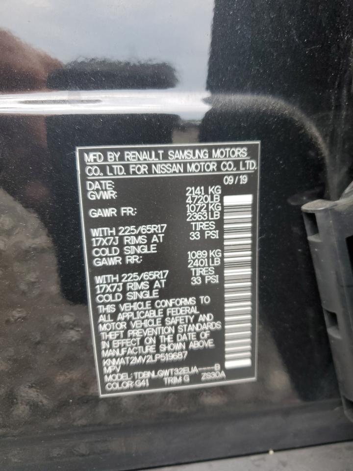 2020 Nissan Rogue S VIN: KNMAT2MV2LP519687 Lot: 63405564