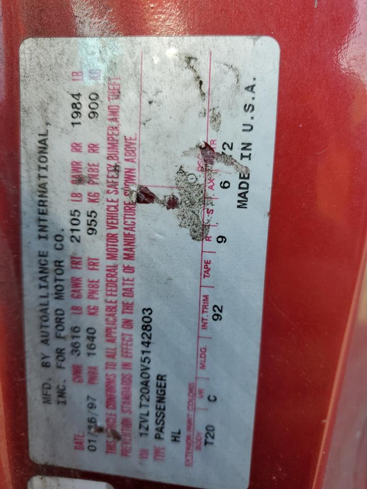 1997 Ford Probe VIN: 1ZVLT20A0V5142803 Lot: 63471824