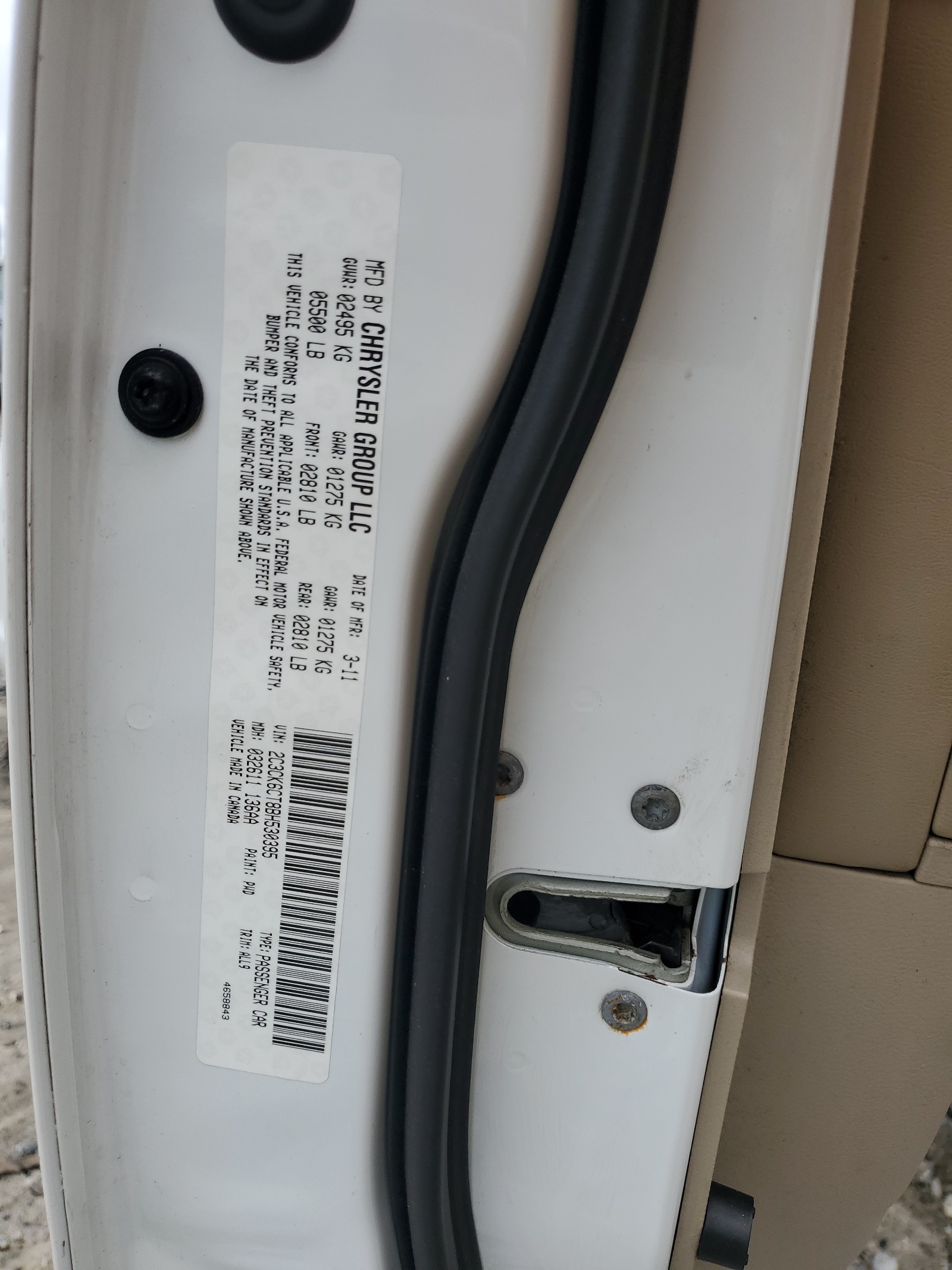 2C3CK6CT8BH530395 2011 Chrysler 300C