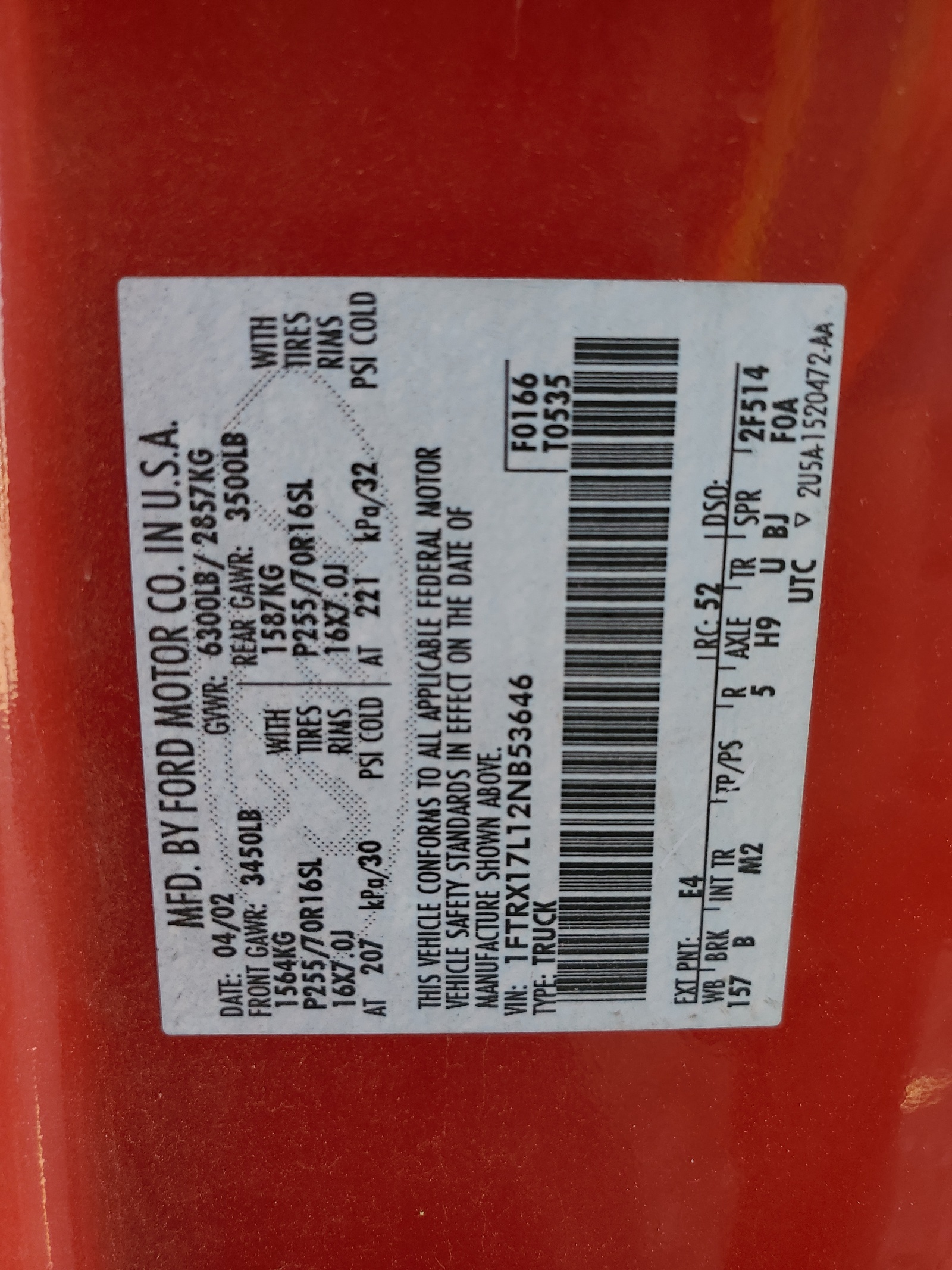 1FTRX17L12NB53646 2002 Ford F150