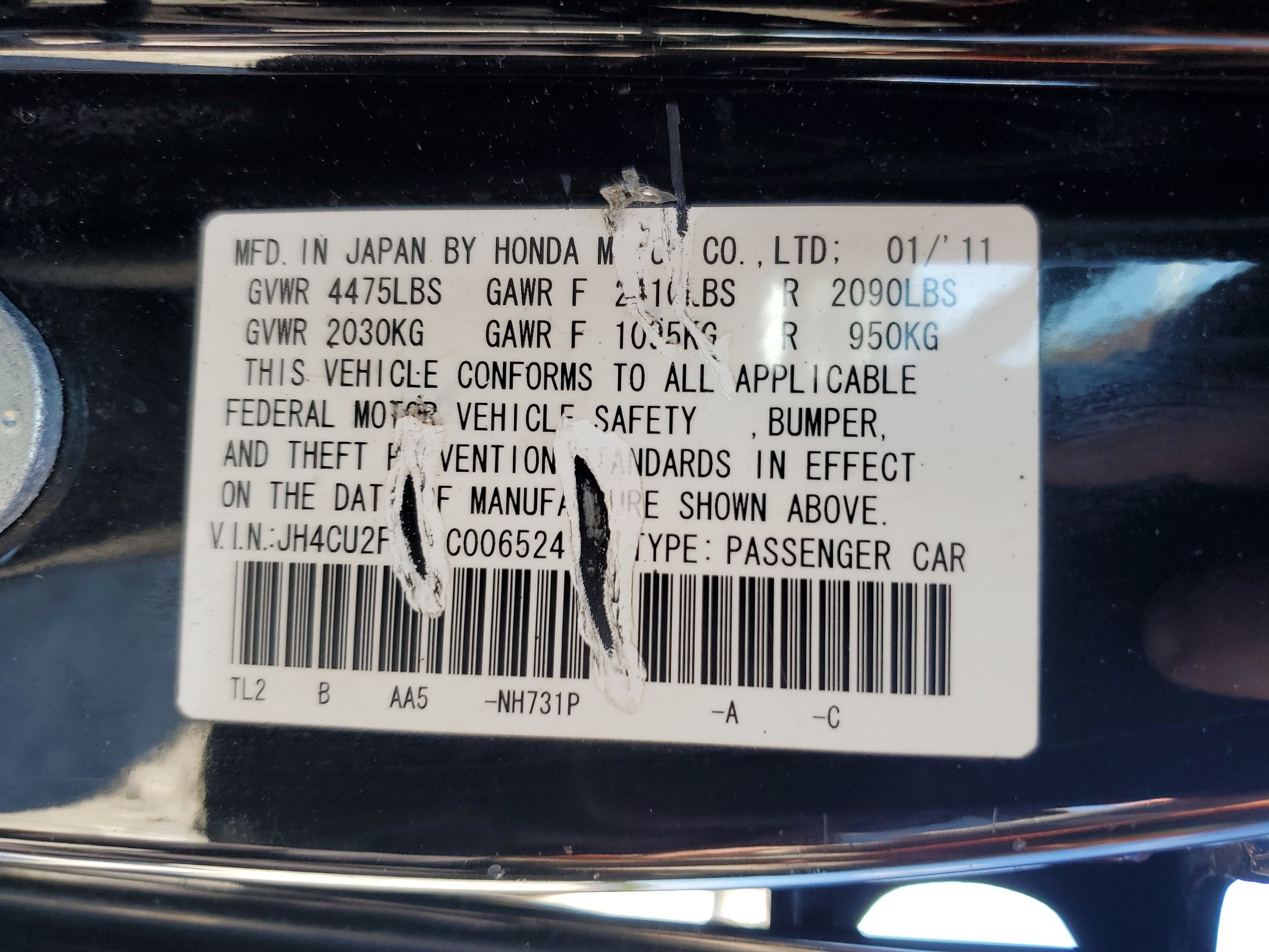 JH4CU2F66BC006524 2011 Acura Tsx