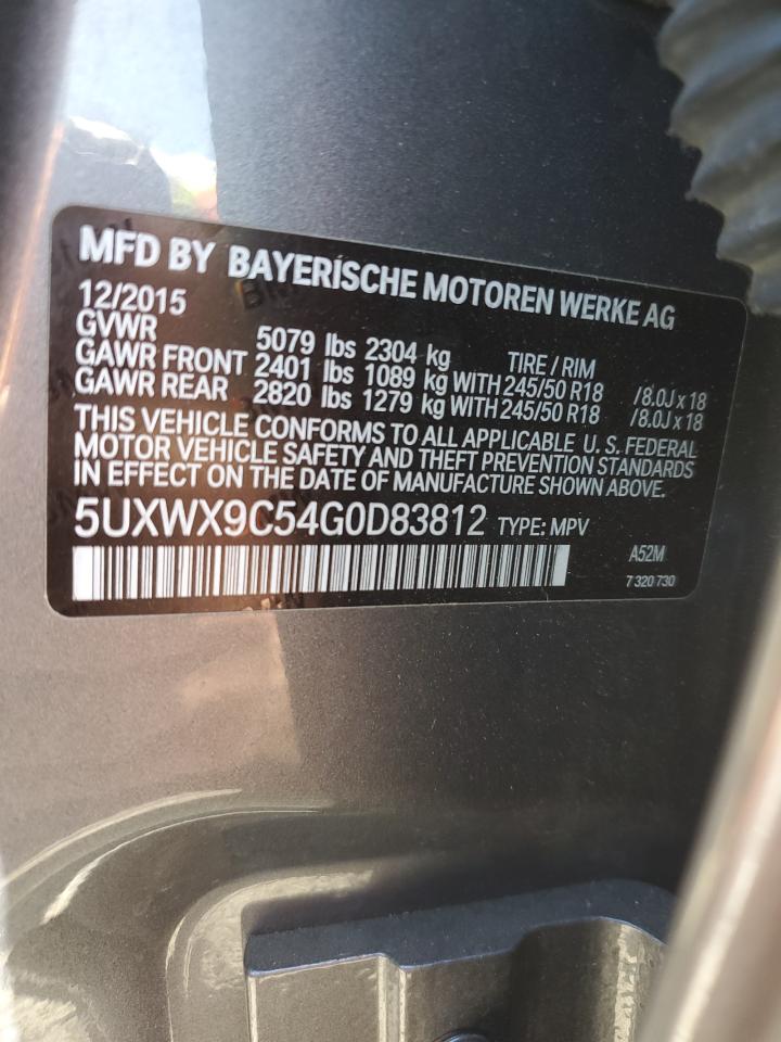 5UXWX9C54G0D83812 2016 BMW X3 xDrive28I