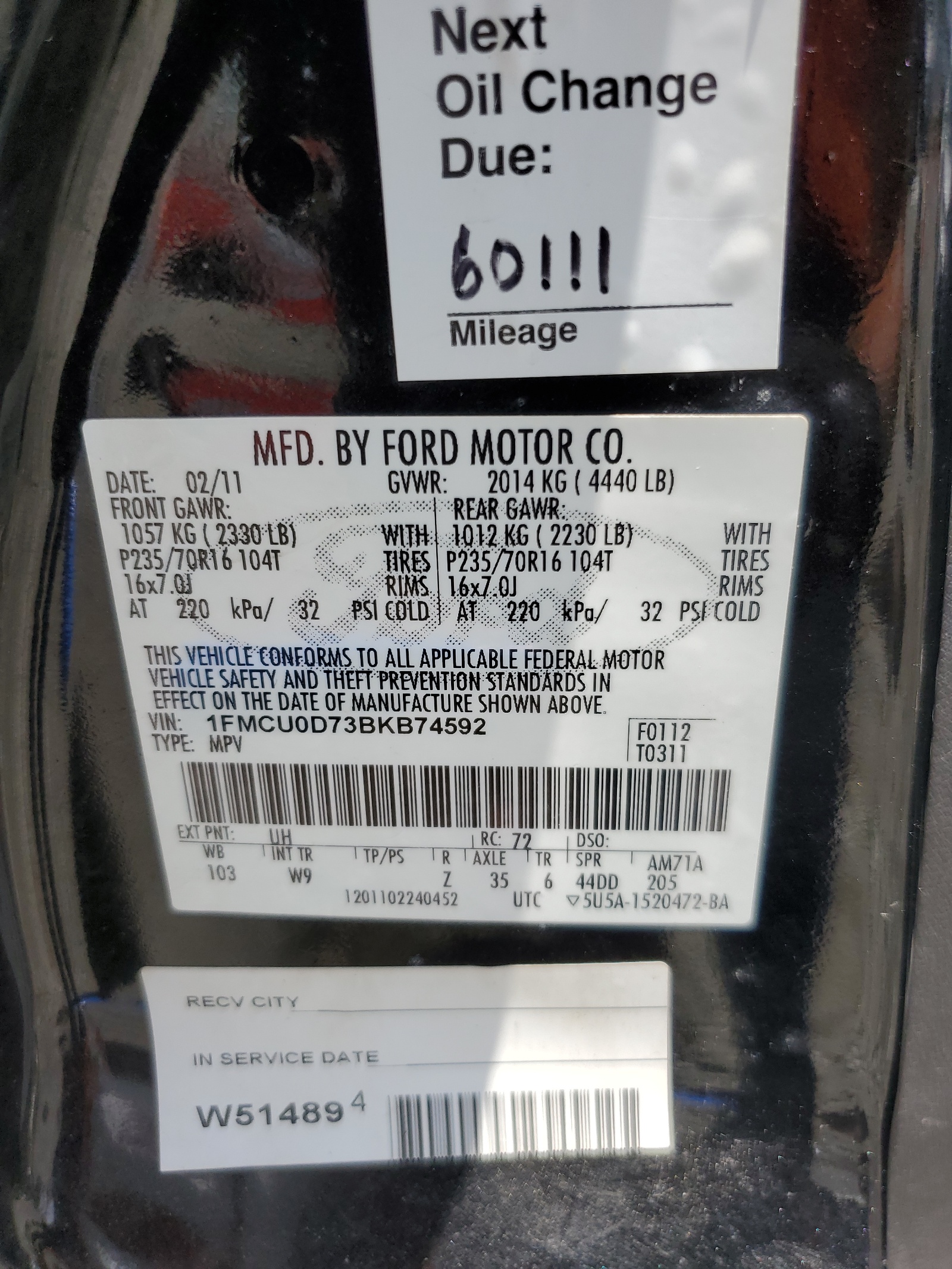 1FMCU0D73BKB74592 2011 Ford Escape Xlt