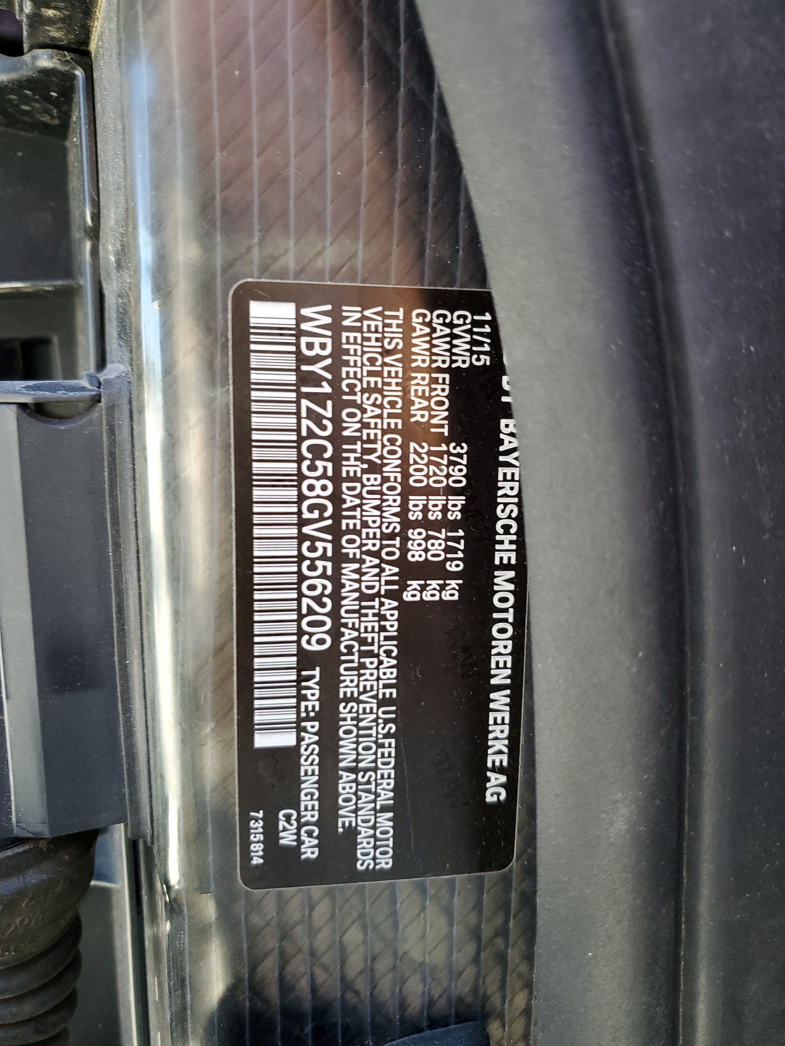 WBY1Z2C58GV556209 2016 BMW I3 Bev