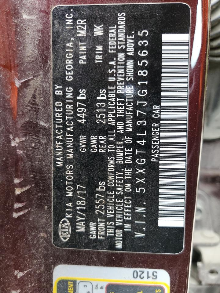 2018 Kia Optima Lx VIN: 5XXGT4L37JG185635 Lot: 63658404