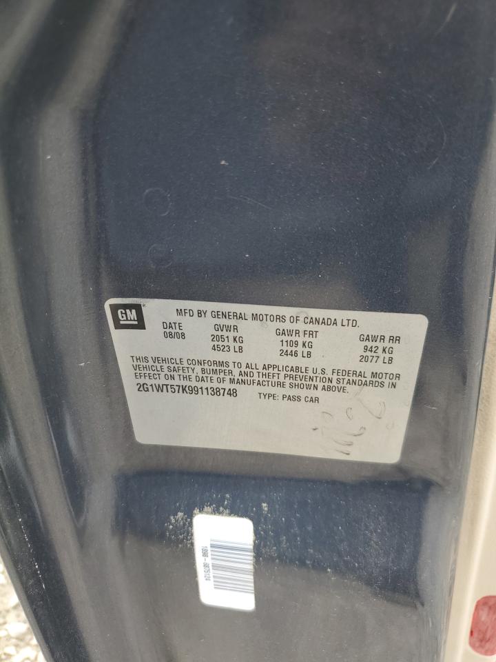 2009 Chevrolet Impala 1Lt VIN: 2G1WT57K991138748 Lot: 63697814