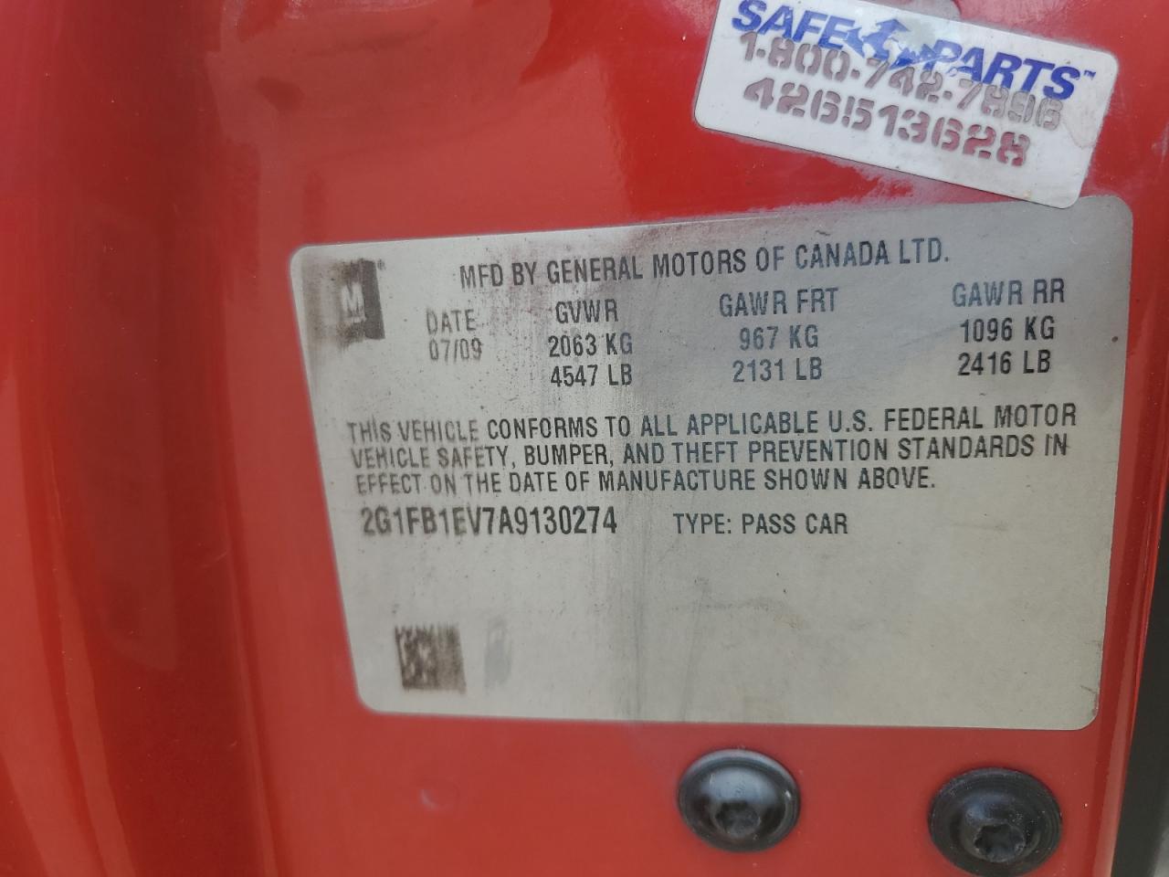 2010 Chevrolet Camaro Lt VIN: 2G1FB1EV7A9130274 Lot: 64029864