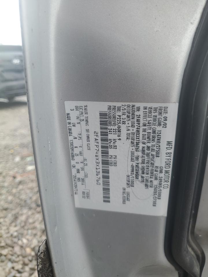 2003 Ford Crown Victoria Lx VIN: 2FAFP74WX3X136760 Lot: 64161444