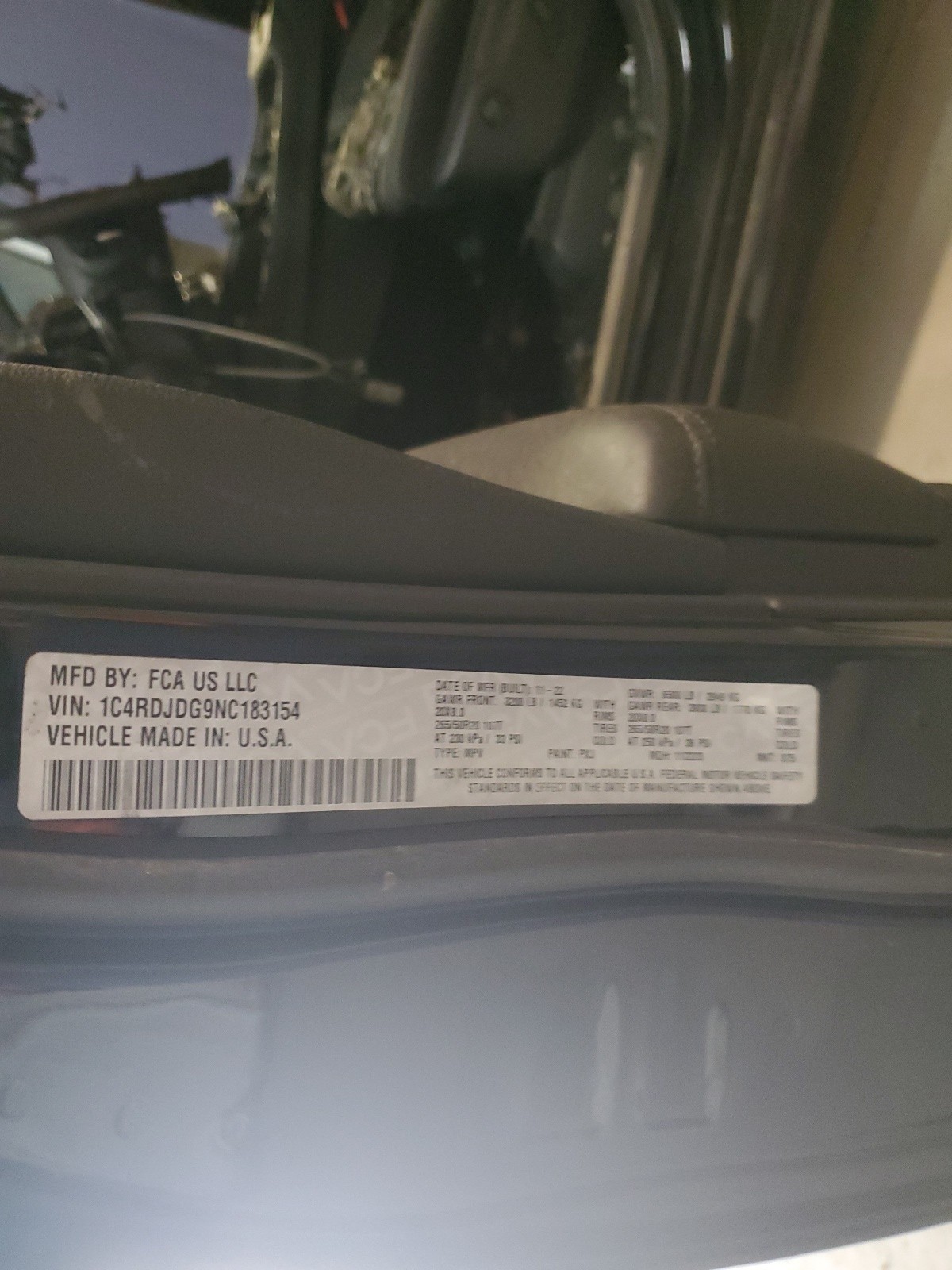 1C4RDJDG9NC183154 2022 Dodge Durango Gt