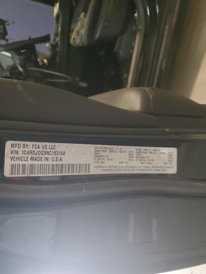 2022 Dodge Durango Gt VIN: 1C4RDJDG9NC183154 Lot: 64372604