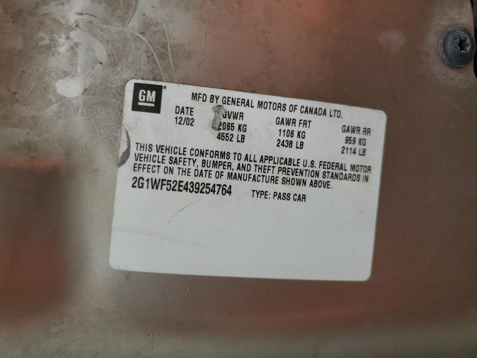 2G1WF52E439254764 2003 Chevrolet Impala