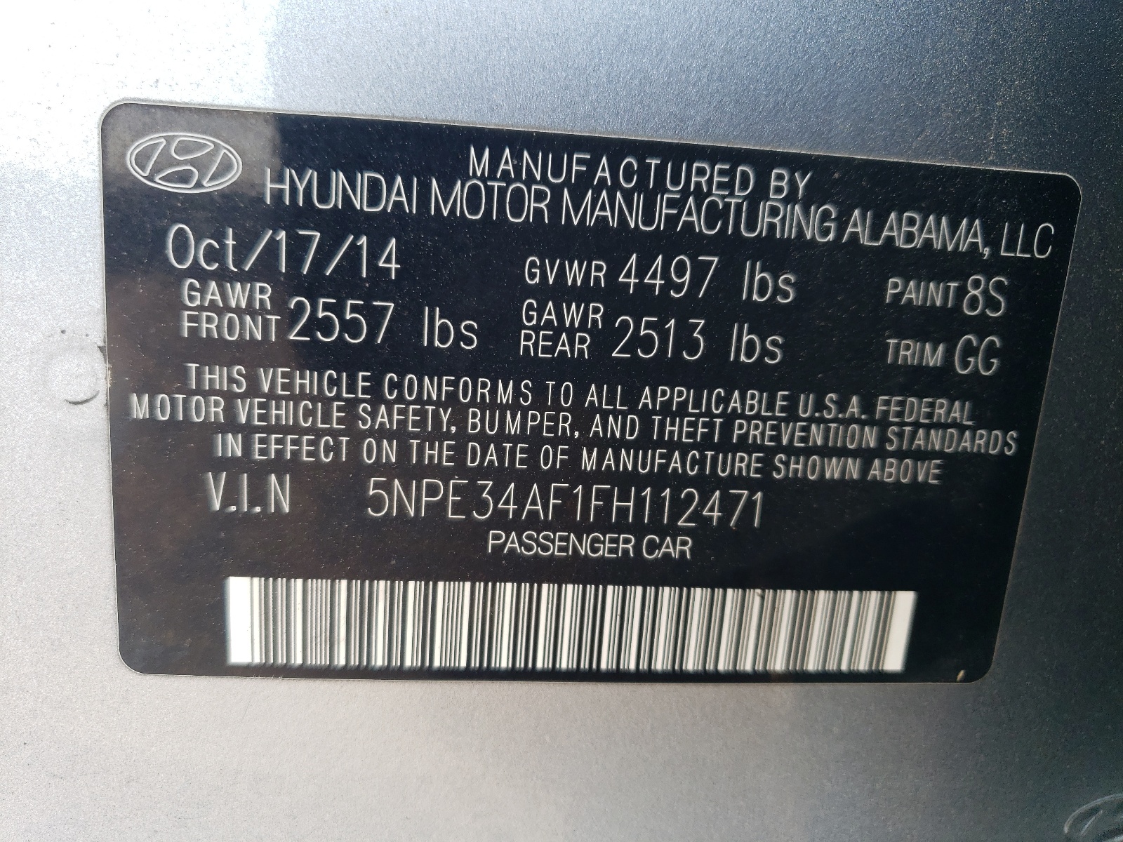 5NPE34AF1FH112471 2015 Hyundai Sonata Sport