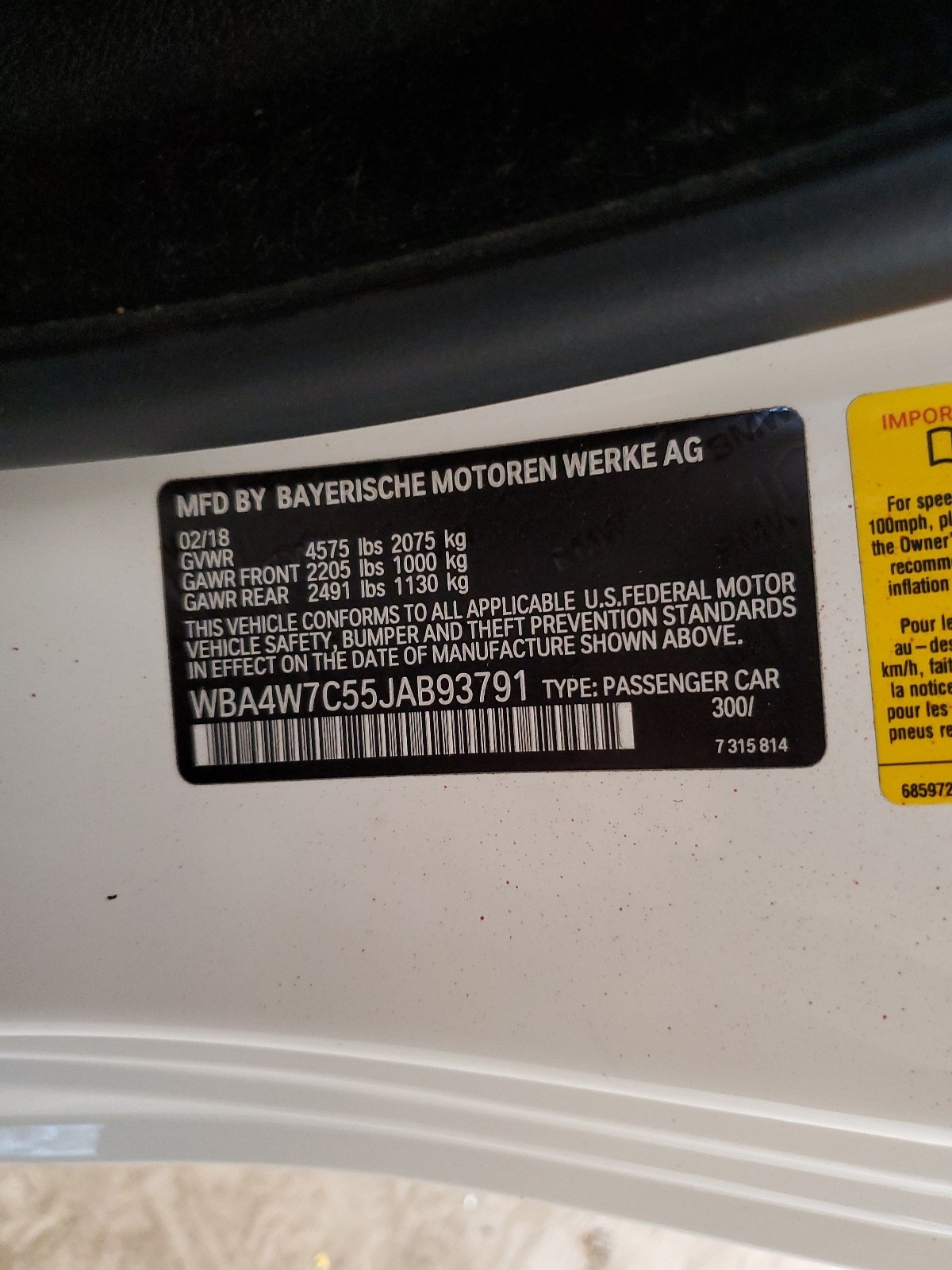 WBA4W7C55JAB93791 2018 BMW 440I