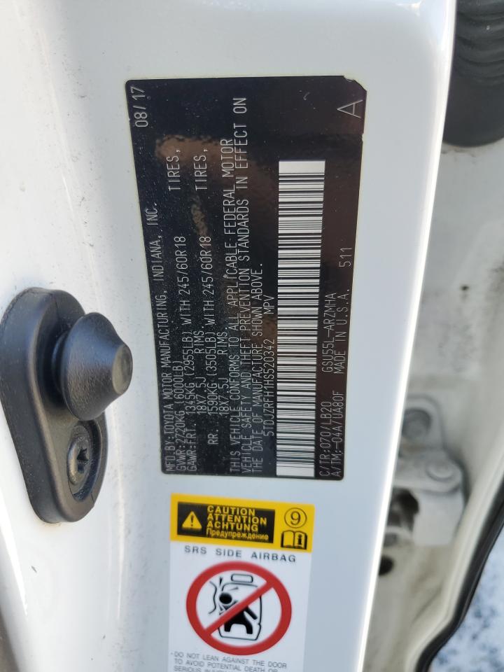 2017 Toyota Highlander Se VIN: 5TDJZRFH1HS520342 Lot: 62900704