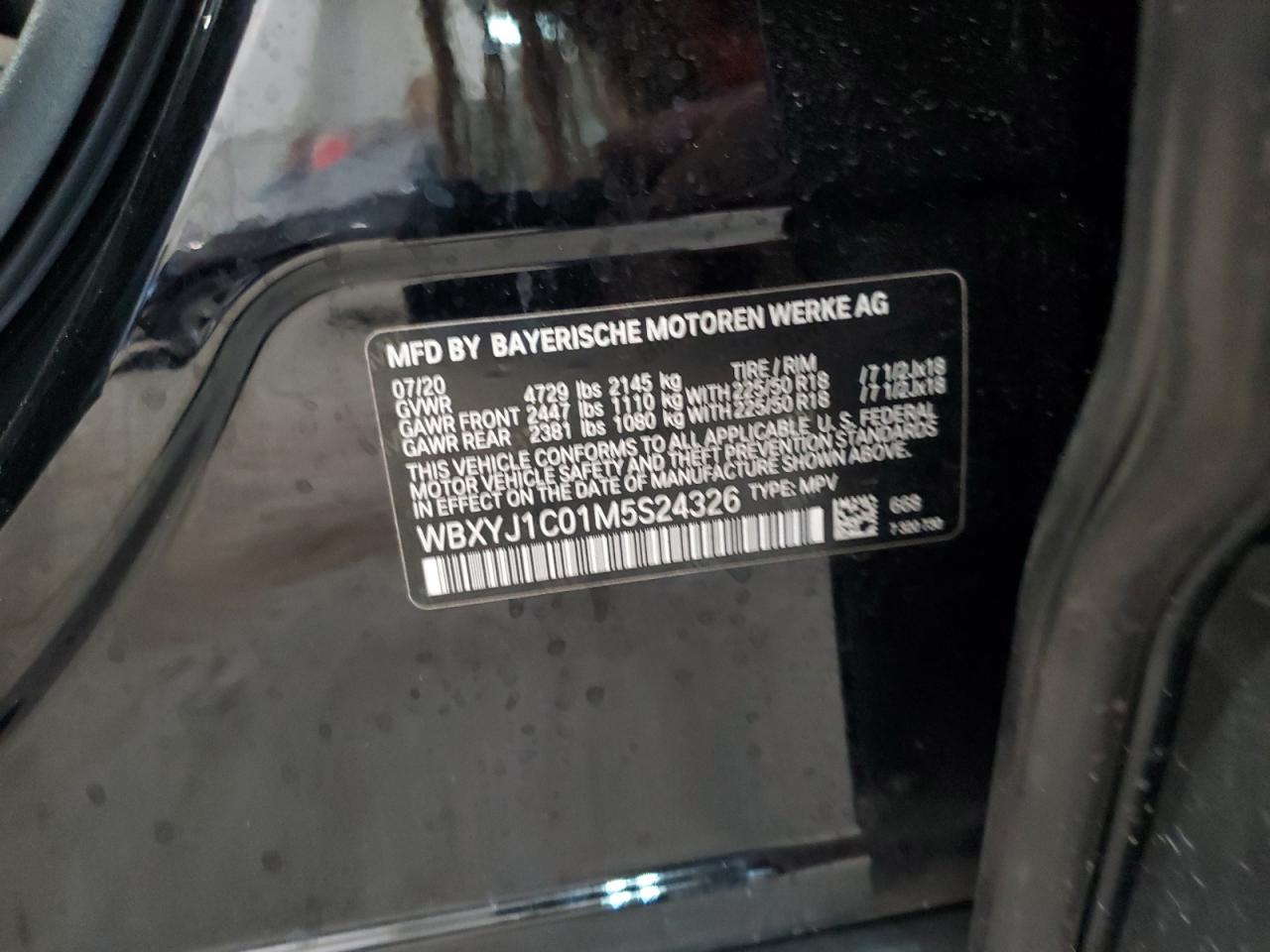 2021 BMW X2 xDrive28I VIN: WBXYJ1C01M5S24326 Lot: 62096834