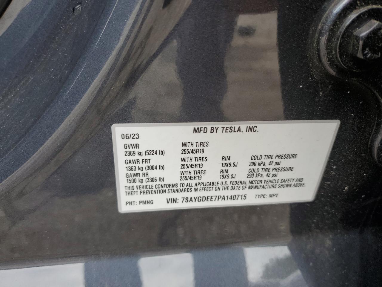 7SAYGDEE7PA140715 2023 Tesla Model Y