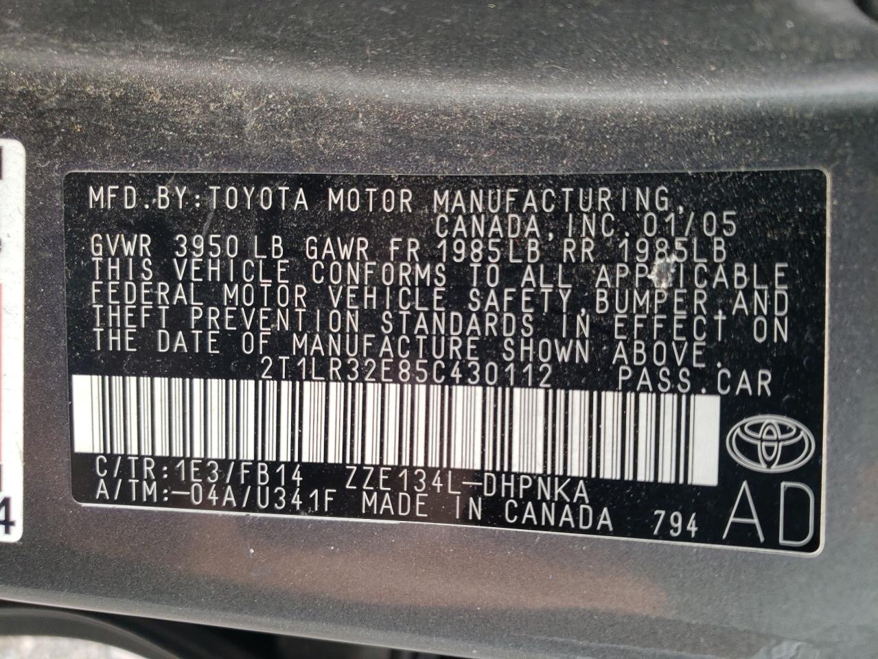 2005 Toyota Corolla Matrix Base VIN: 2T1LR32E85C430112 Lot: 63465324