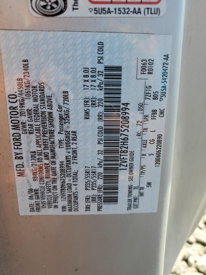 2007 Ford Mustang Gt VIN: 1ZVFT82H675208994 Lot: 63319454